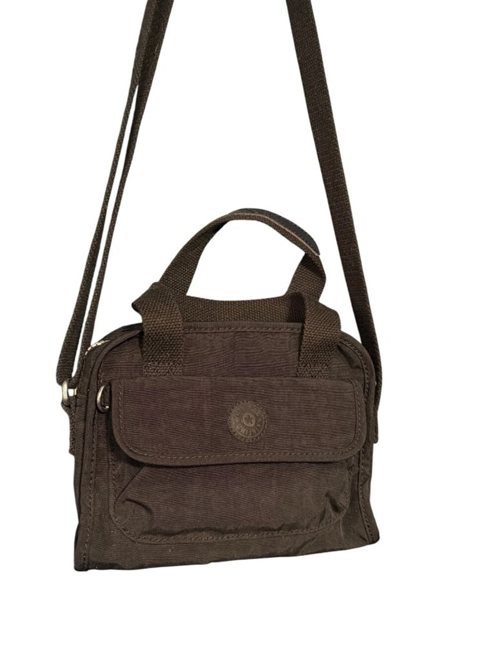 Kipling Black Canvas Small Satchel Crossbody Bag